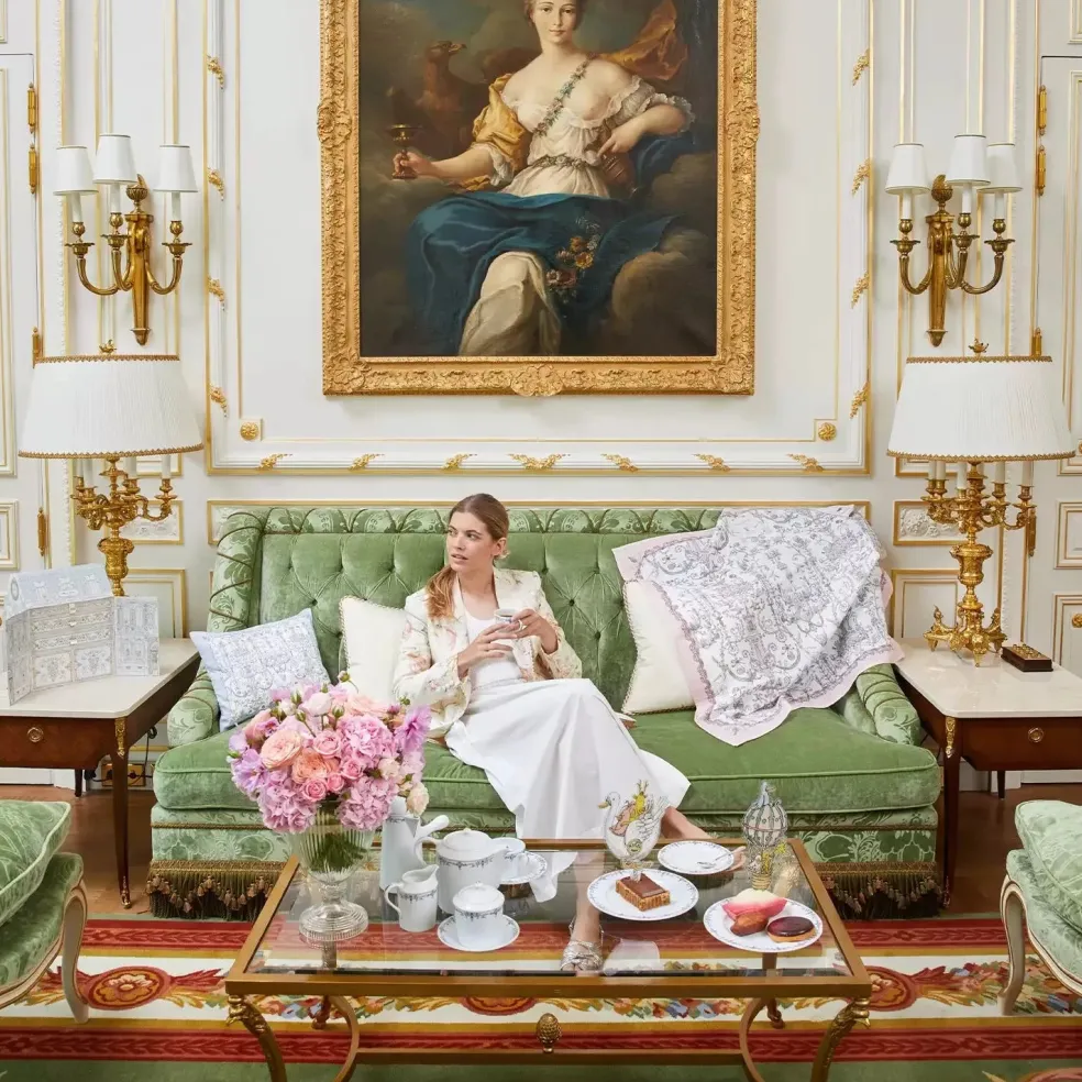 Atelier Choux Carré Toile de Jouy Pink