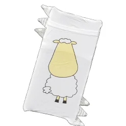 Baa Baa Sheepz Bed-Time Buddy Case Front & Back Sheepz White with Stripe, Polka Dot & Checkers Tag Grey - Small