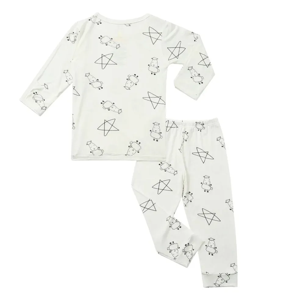 Baa Baa Sheepz Pyjamas Set Cute Big Star & Sheepz - White