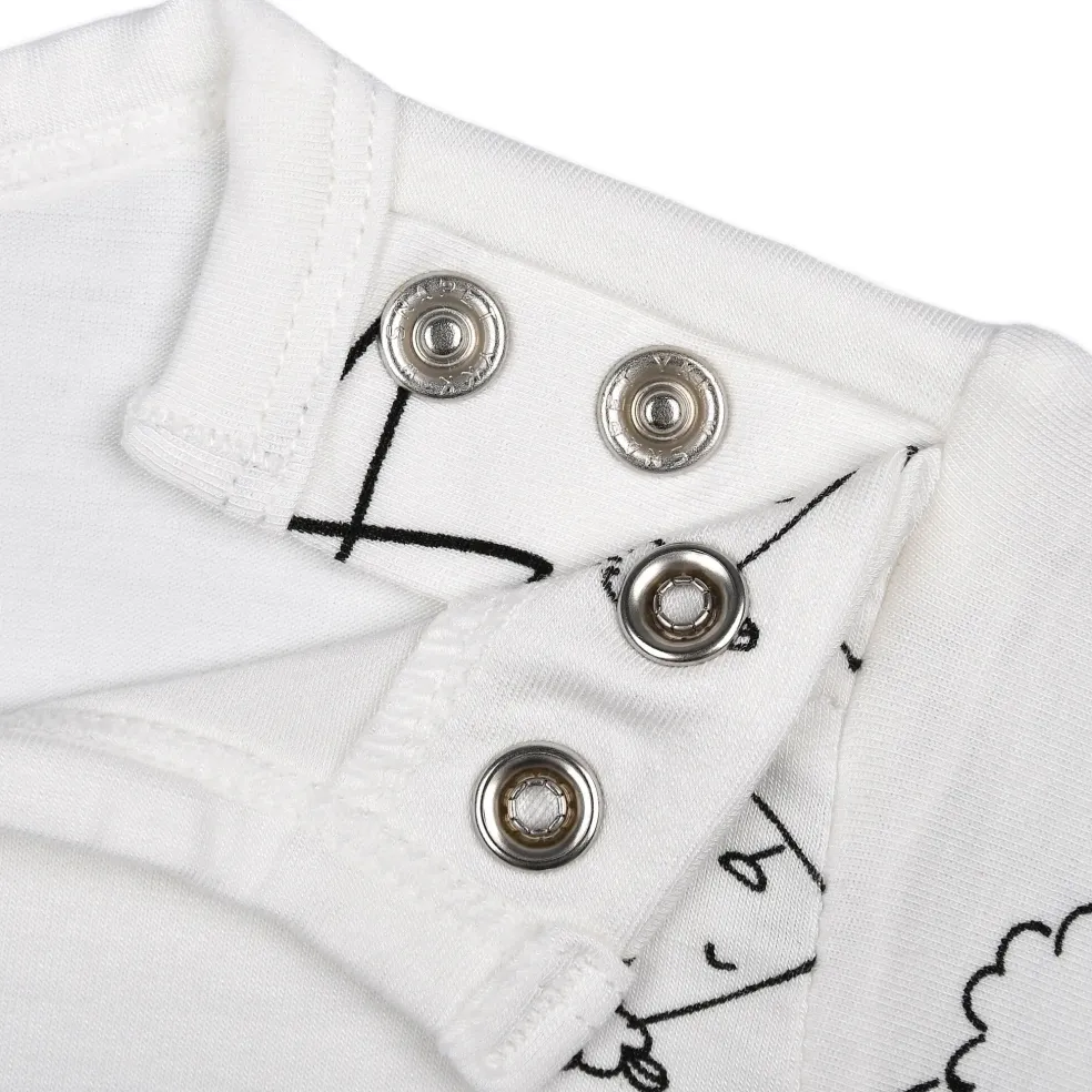 Baa Baa Sheepz Romper Short Sleeve Cute Big Star & Sheepz - White