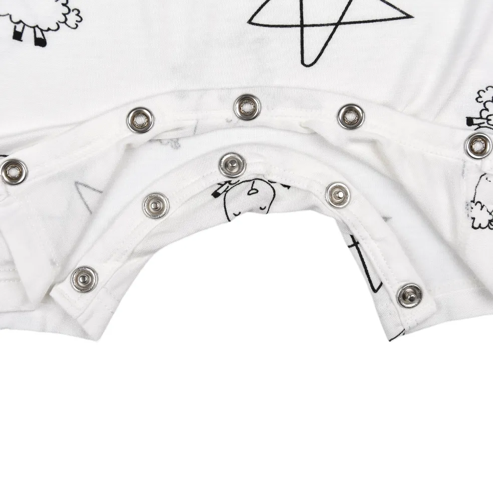 Baa Baa Sheepz Romper Short Sleeve Cute Big Star & Sheepz - White