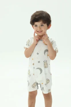 Baa Baa Sheepz Romper Short Sleeve Goodnight Baa Baa White