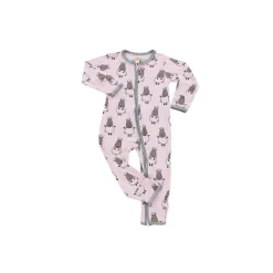 Baa Baa Sheepz Romper Zip Big Sheepz Pink with Grey Border