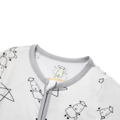Baa Baa Sheepz Romper Zip Cute Big Star & Sheepz - White