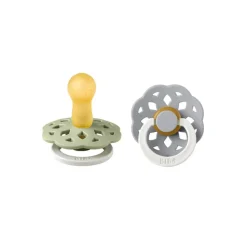 BIBS Boheme Latex Pacifier Twin Pack - Sage Night / Cloud Night