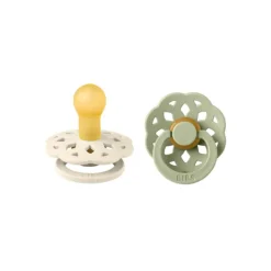 BIBS Boheme Latex Pacifier Twin Pack - Ivory / Sage