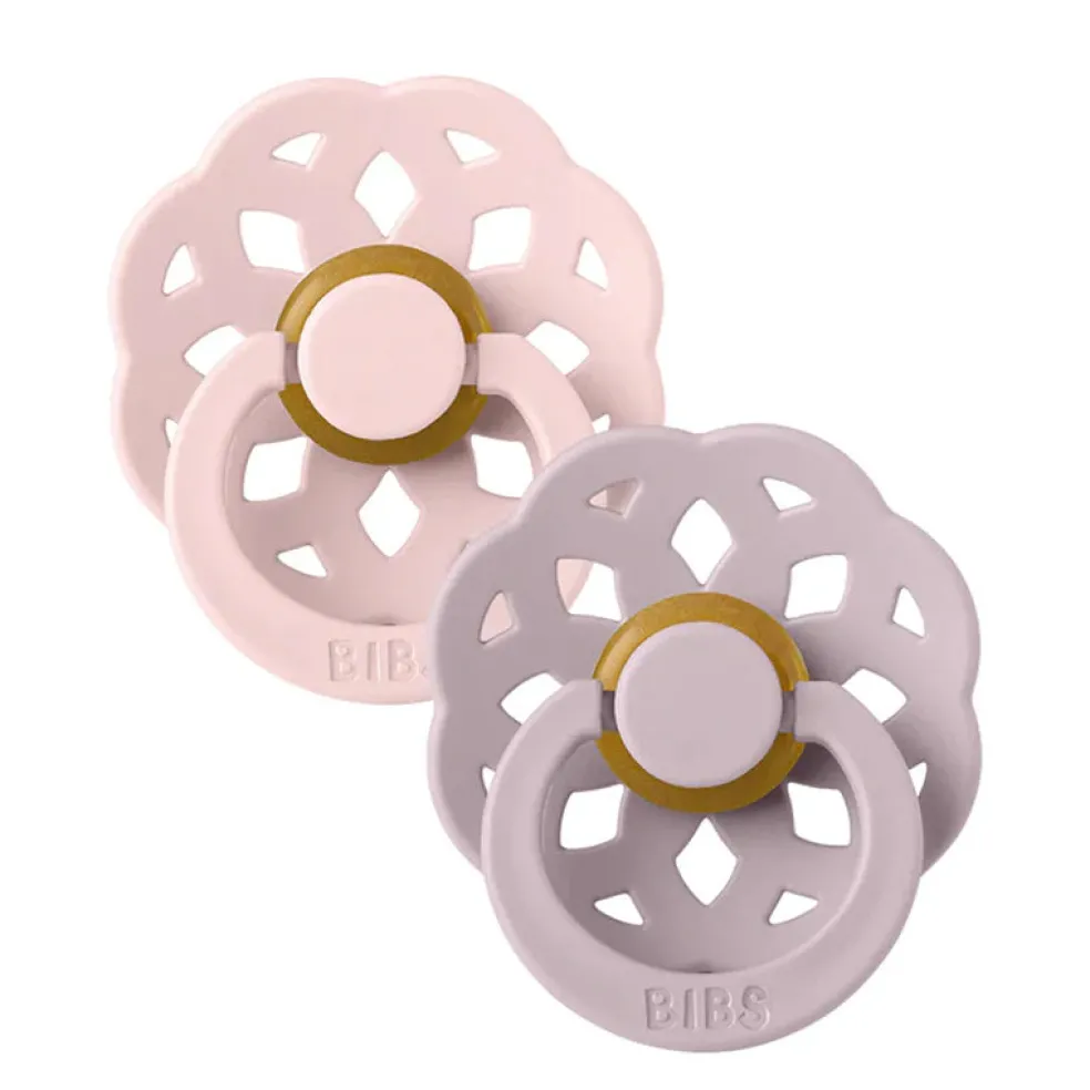 BIBS Boheme Latex Pacifier Twin Pack - Blossom / Dusky Lilac