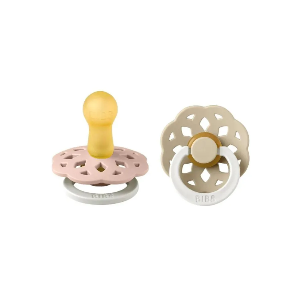BIBS Boheme Latex Pacifier Twin Pack - Blush Night / Vanilla Night