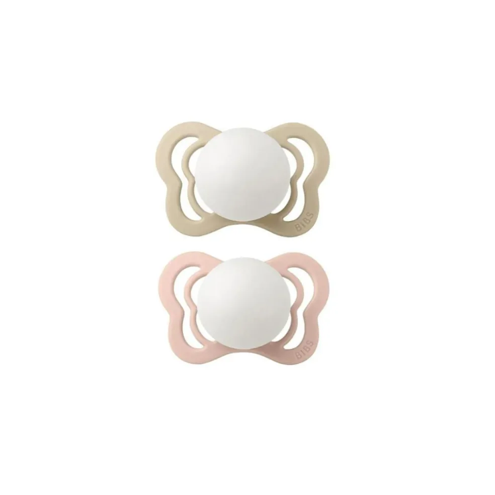 BIBS Couture 2 Pack Blush Night / Vanilla Night Latex Pacifier 0-6 Months