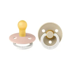 BIBS Natural Rubber Latex Pacifier Twin Pack - Blush Night / Vanilla Night