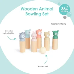 Bubble Wooden Animal Bowling Set