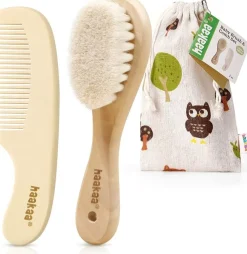 Haakaa Goat Wool Baby Brush & Comb Set