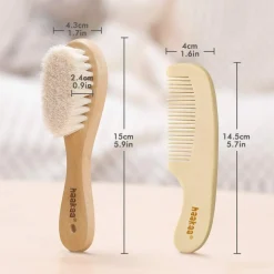 Haakaa Goat Wool Baby Brush & Comb Set