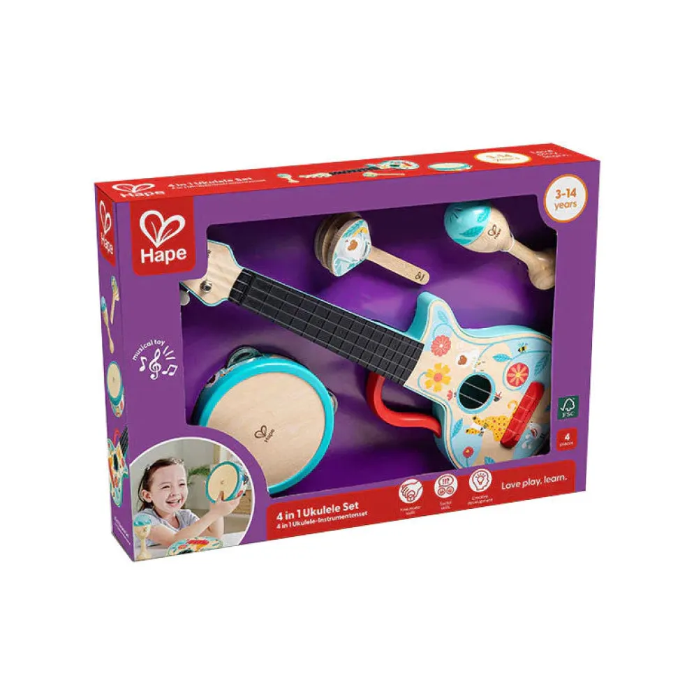Hape 4-In-1 Ukulele Set