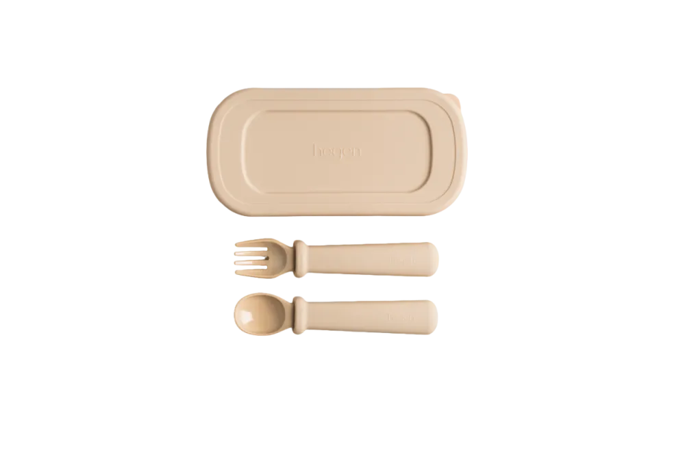 Hegen Multi-stage Fork and Spoon PPSU with Case (Taupe)