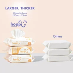 Hoppi Baby Antibacterial Wipes [Bundle of 3](3x80 Wipes)