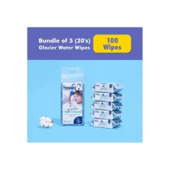 Hoppi Glacier Water Wipes [Bundle of 5] (5x20 Wipes)