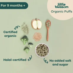 Little Blossom Organic Brown Rice Puffs | Apple & Broccoli