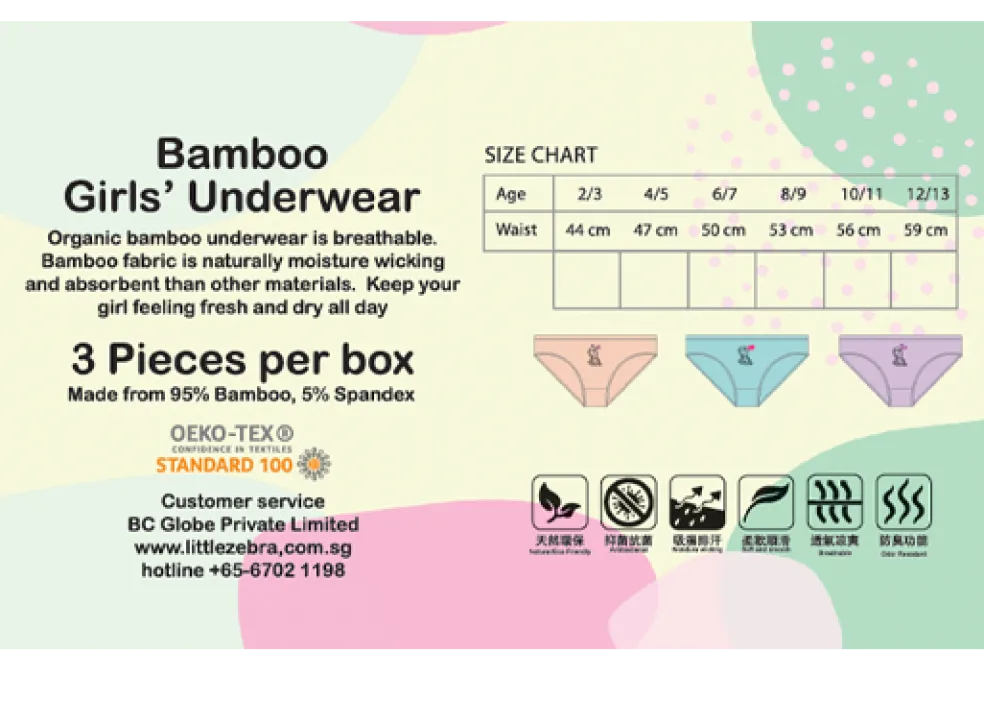 Little Zebra Girls Panties (Soft Bamboo)