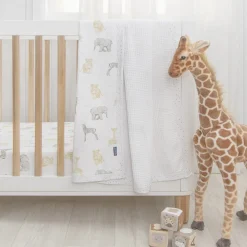 Living Textiles Cot Waffle Blanket - Savanna Babies