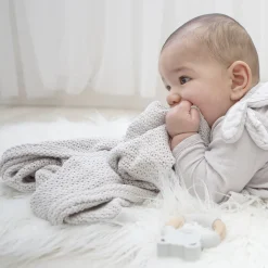 Living Textiles Organic Cot Cellular Blanket - Grey