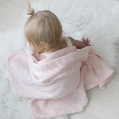 Living Textiles Organic Cot Cellular Blanket - Rose Quartz
