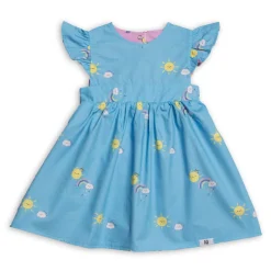 Maison Q Sunshine Reversible Flared Sleeves Dress