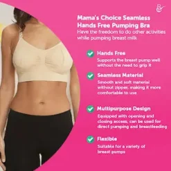 Mama's Choice Seamless Hands Free Pumping Bra (Black)