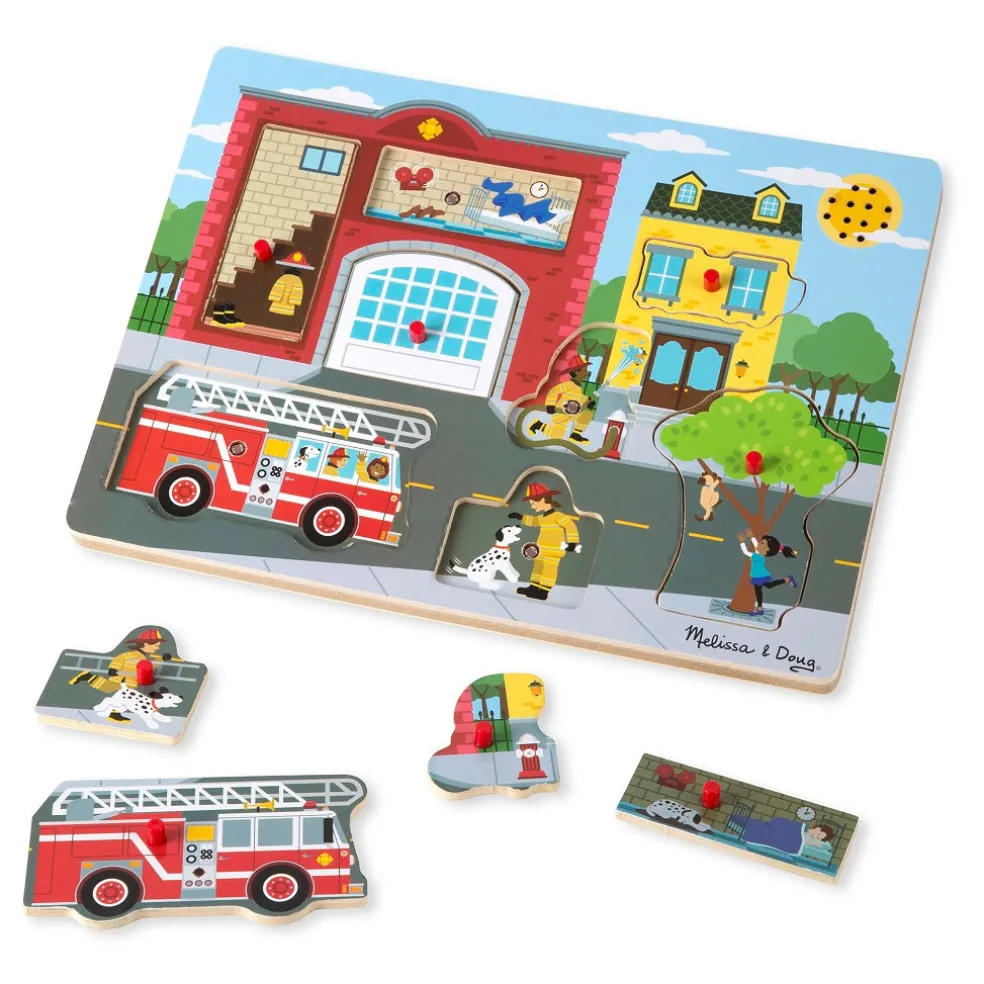 Melissa & Doug Around the Fire Station Sound Puzzle 2 years+
