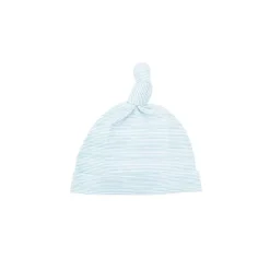 Motherswork x Le Petit Society Baby Organic Knotted Hat in Blue Stripes