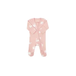 Motherswork x Le Petit Society Baby Organic Zip Sleepsuit in Swan Print