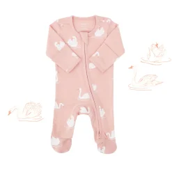 Motherswork x Le Petit Society Baby Organic Zip Sleepsuit in Swan Print