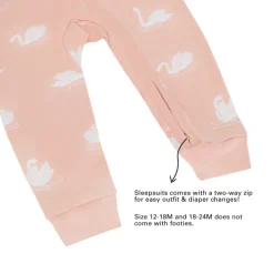 Motherswork x Le Petit Society Baby Organic Zip Sleepsuit in Swan Print