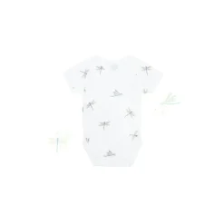 Motherswork x Le Petit Society Baby Organic Kimono Romper in Dragonfly Print