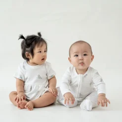 Motherswork x Le Petit Society Baby Organic Kimono Romper in Dragonfly Print