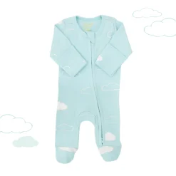 Motherswork x Le Petit Society Baby Organic Zip Sleepsuit in Cloud Print