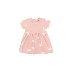 Motherswork x Le Petit Society Baby Girl Organic Dress in Swan Print