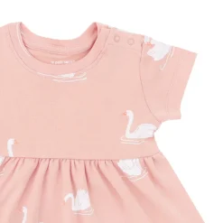 Motherswork x Le Petit Society Baby Girl Organic Dress in Swan Print