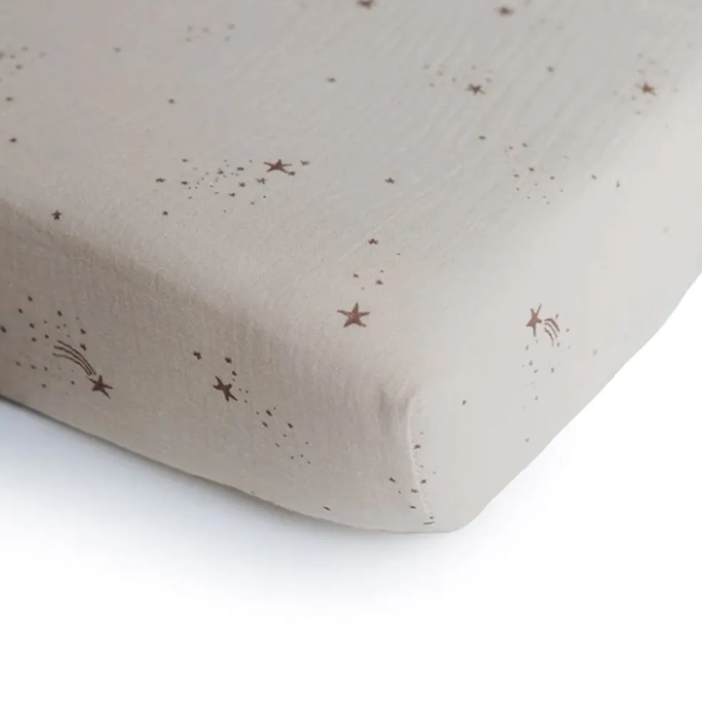 Mushie Muslin Crib Sheet - Medium (120×60x20 cm)