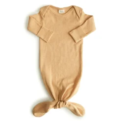 Mushie Ribbed Knotted Baby Gown