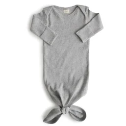 Mushie Ribbed Knotted Baby Gown