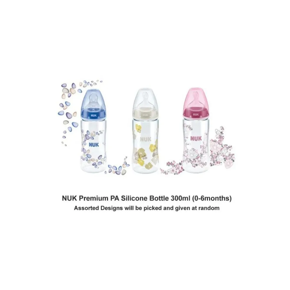 NUK PCH 300ml PA Bottle with Silicone Teat (0-6M)