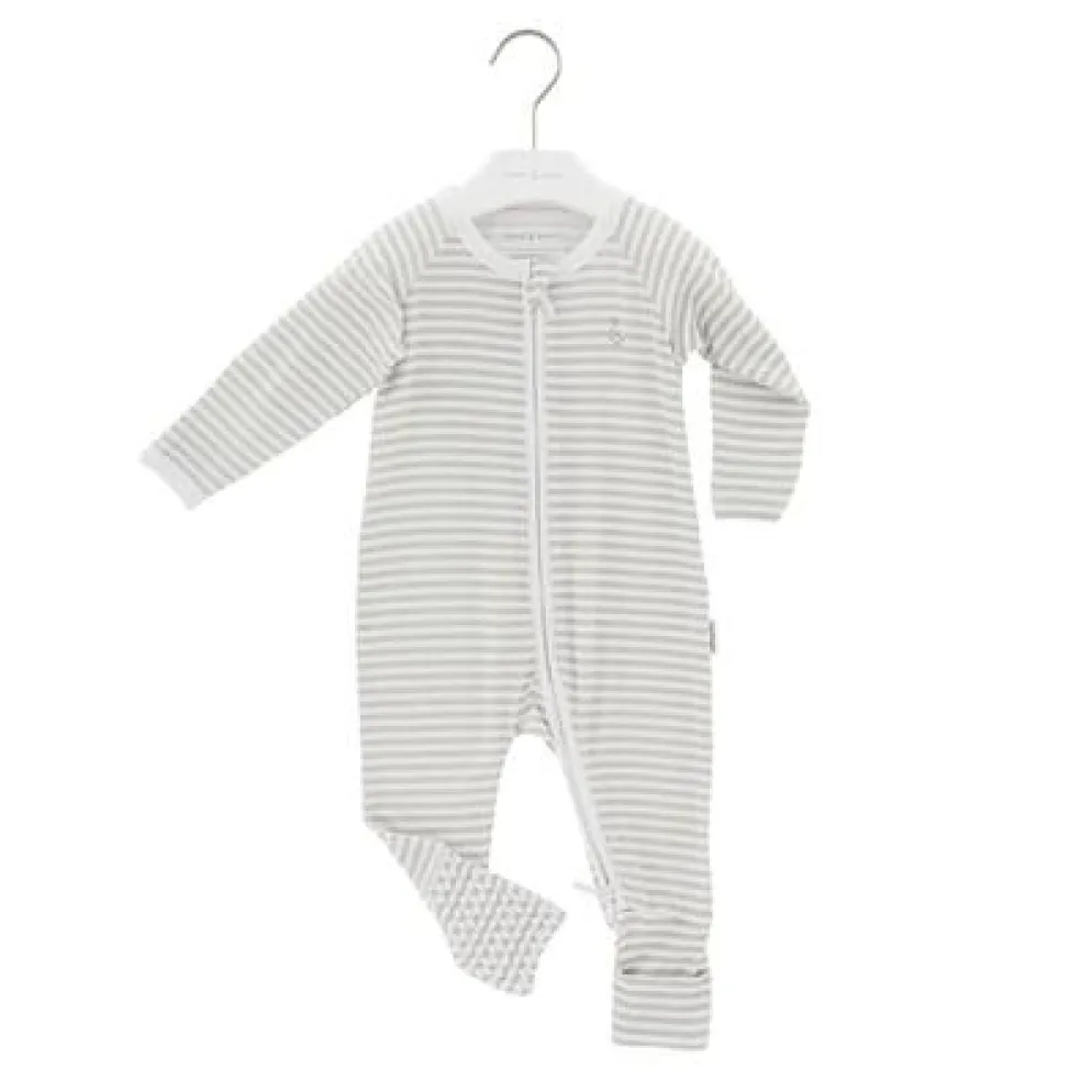Raph&Remy Long Sleeve Premium Bamboo Zippie - Signature Stripe