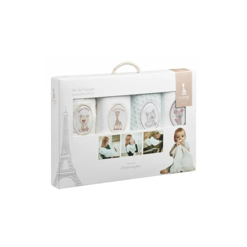 Sophie La Girafe Set of 4 Swaddles