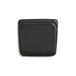 Stasher Reusable Silicone Bag, Obsidian, Sandwich Bag Size Medium (450 ml)