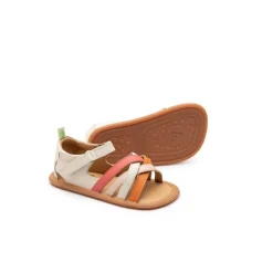 Tip Toey Joey Toddler Sandal Criss Cross - Tapioca/Tangerine/Coral Mat