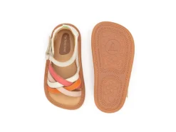 Tip Toey Joey Toddler Sandal Criss Cross - Tapioca/Tangerine/Coral Mat