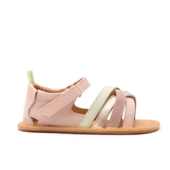 Tip Toey Joey Toddler Sandal Criss Cross - Cotton Candy/Metallic Salmon/Aloe Wash
