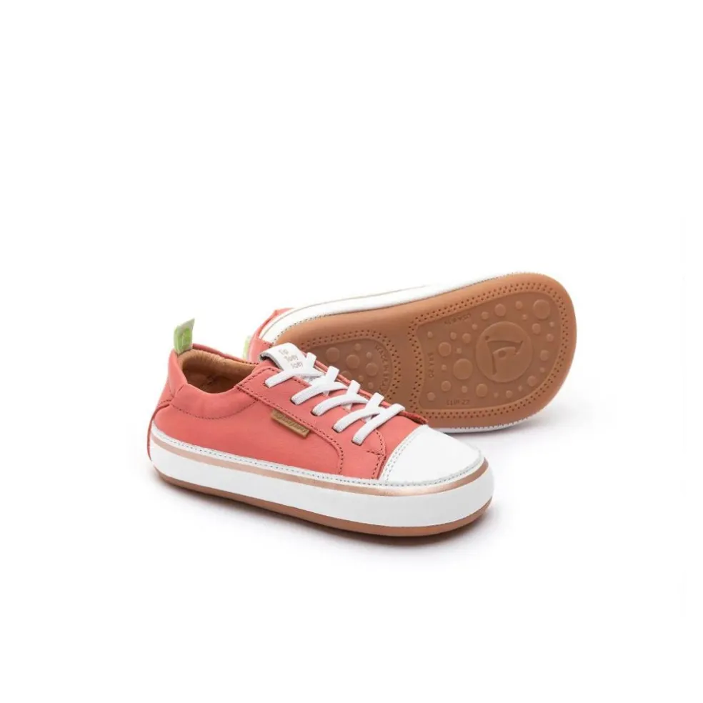 Tip Toey Joey Toddler Sneakers Funky - Coral/Matte White